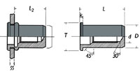 schema technique d'un insert cylindrique borgne tête plate