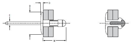 schema technique d'un rivet AVEX à tête large