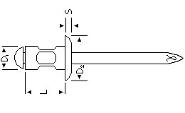 schema technique d'un rivet multiserrage à tête plate